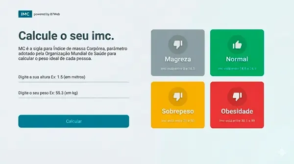 Captura de tela do projeto IMC